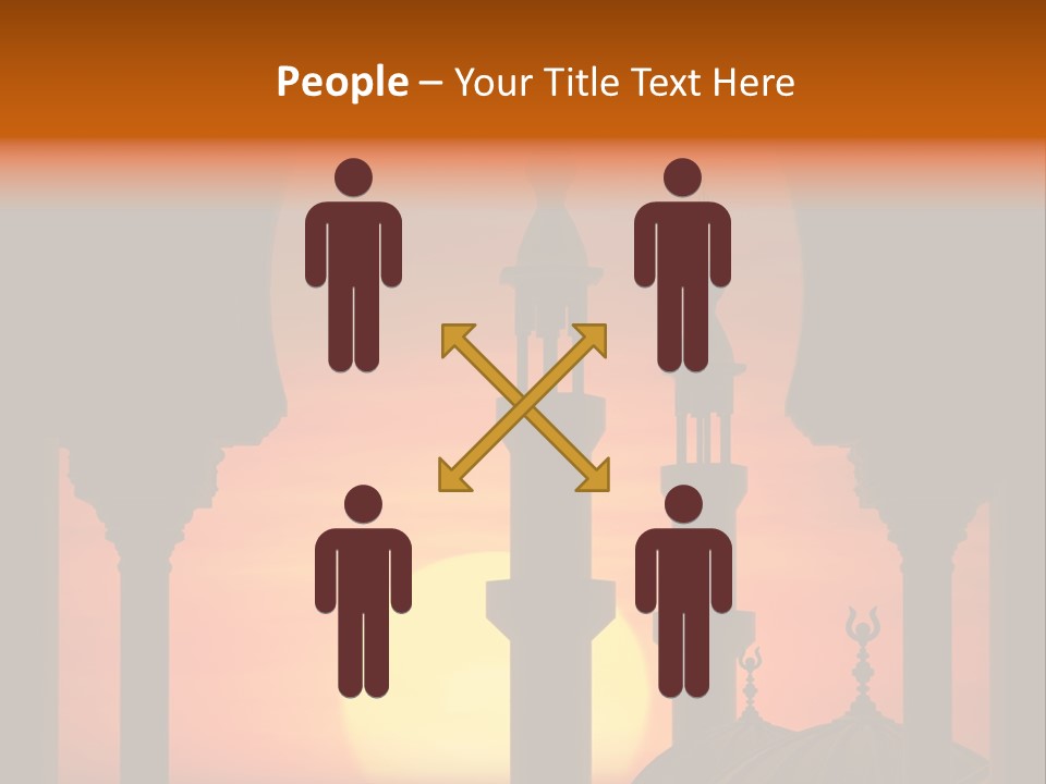 A Silhouette Of A Mosque With A Sunset In The Background PowerPoint Template