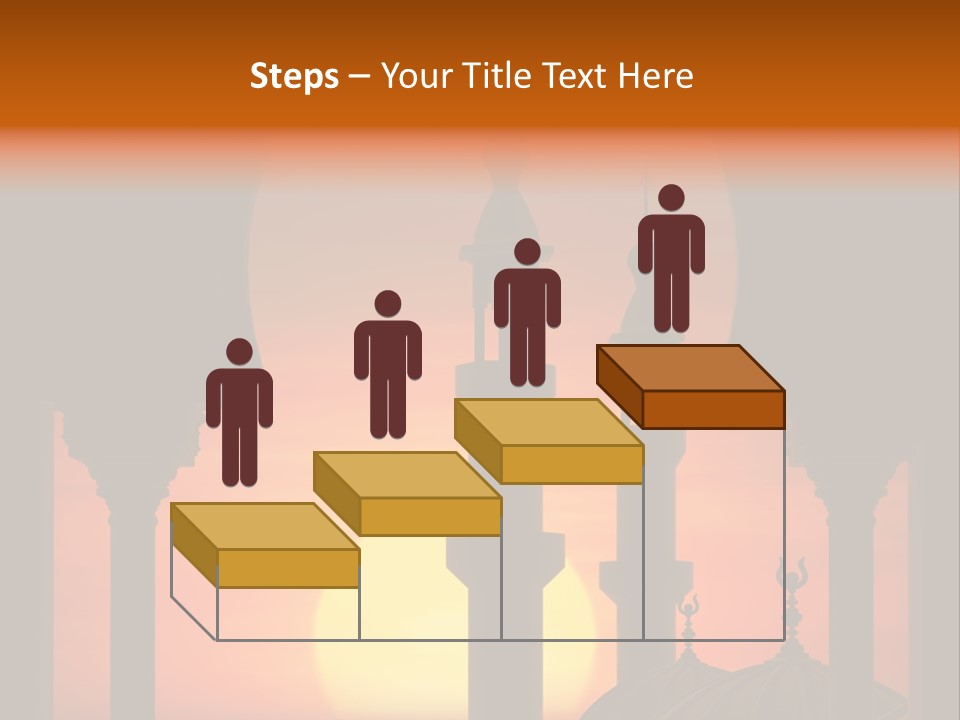 A Silhouette Of A Mosque With A Sunset In The Background PowerPoint Template