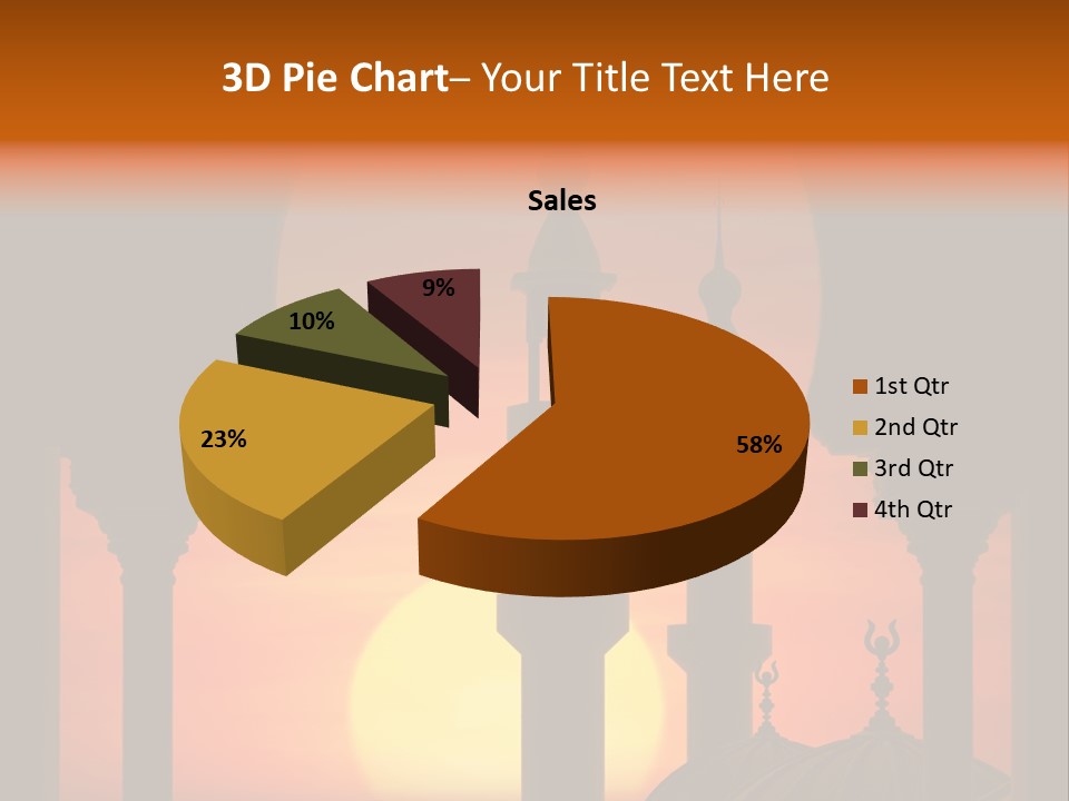 A Silhouette Of A Mosque With A Sunset In The Background PowerPoint Template