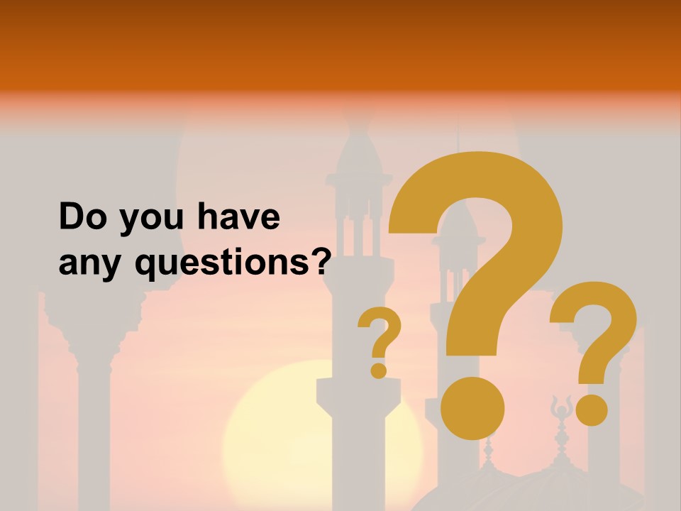 A Silhouette Of A Mosque With A Sunset In The Background PowerPoint Template