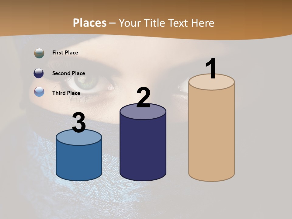 A Woman Wearing A Blue Veil With A Brown Background PowerPoint Template