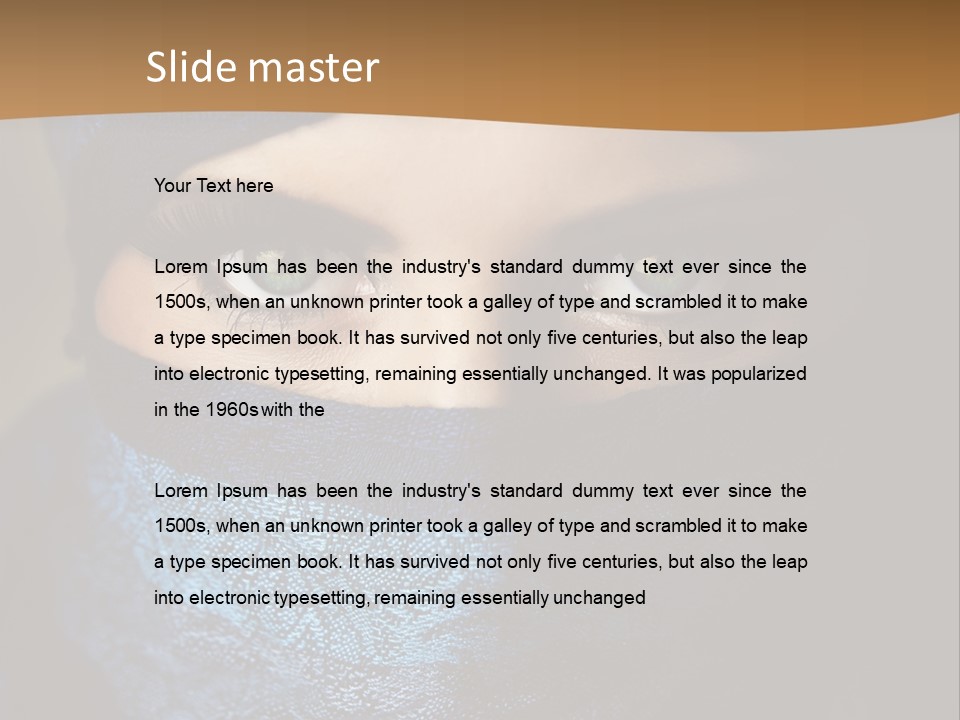 A Woman Wearing A Blue Veil With A Brown Background PowerPoint Template