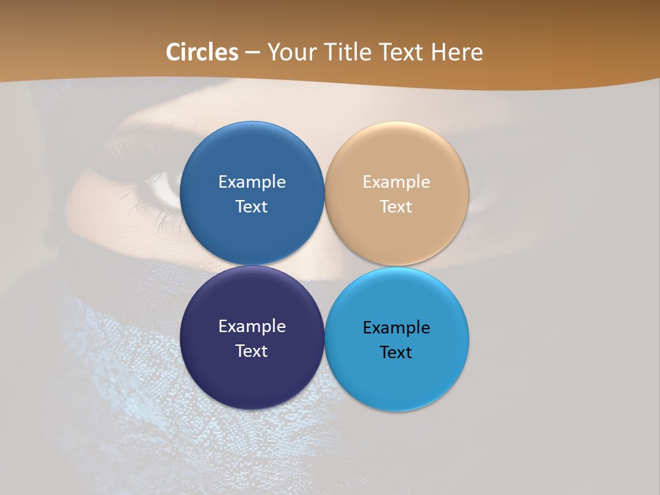 A Woman Wearing A Blue Veil With A Brown Background PowerPoint Template