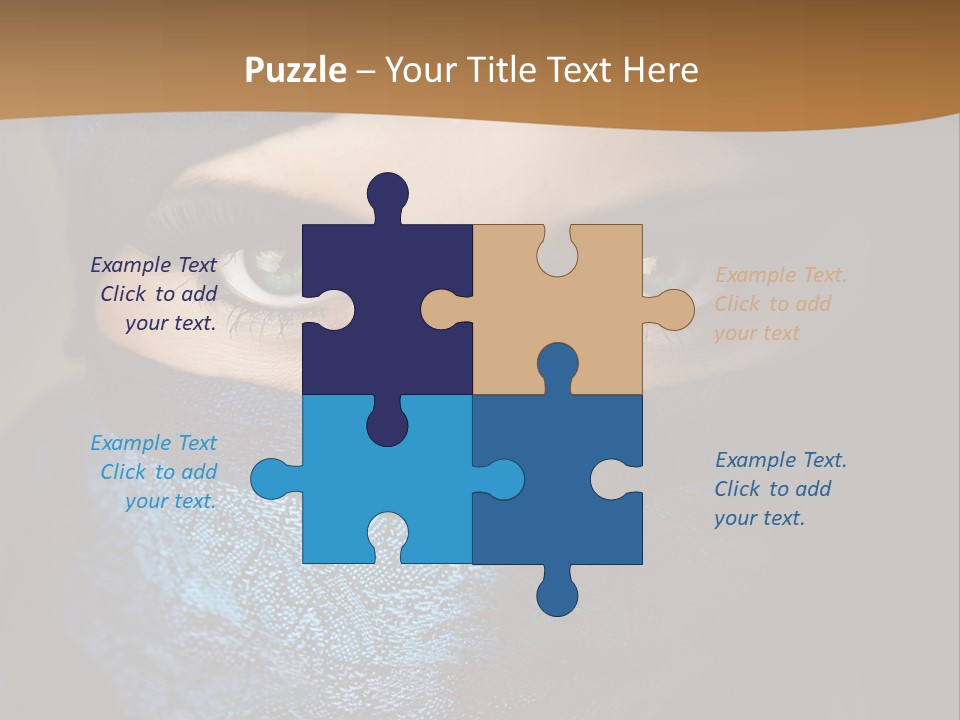 A Woman Wearing A Blue Veil With A Brown Background PowerPoint Template