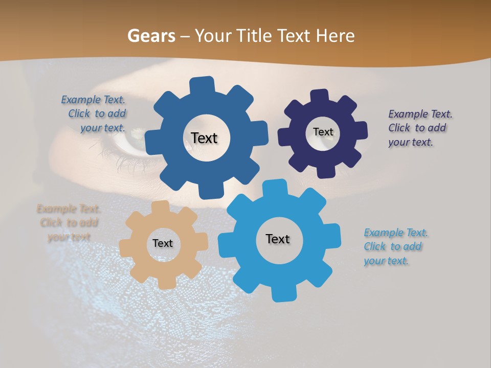 A Woman Wearing A Blue Veil With A Brown Background PowerPoint Template