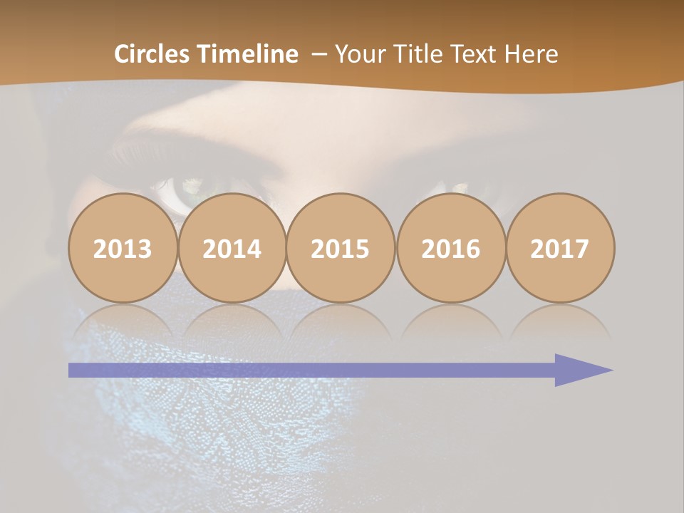 A Woman Wearing A Blue Veil With A Brown Background PowerPoint Template