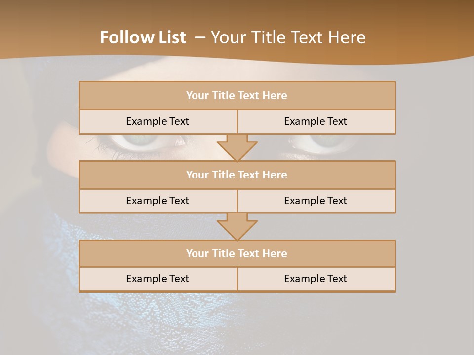 A Woman Wearing A Blue Veil With A Brown Background PowerPoint Template