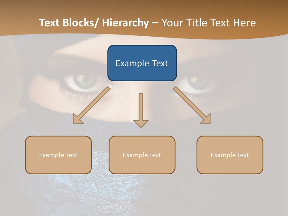 A Woman Wearing A Blue Veil With A Brown Background PowerPoint Template