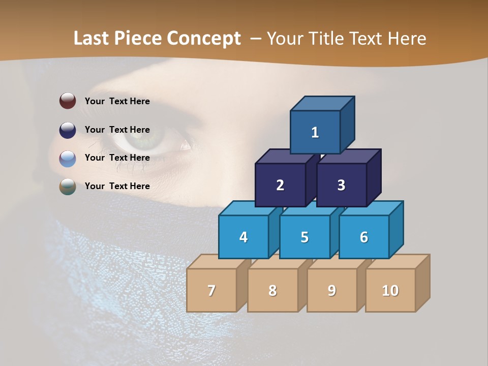 A Woman Wearing A Blue Veil With A Brown Background PowerPoint Template