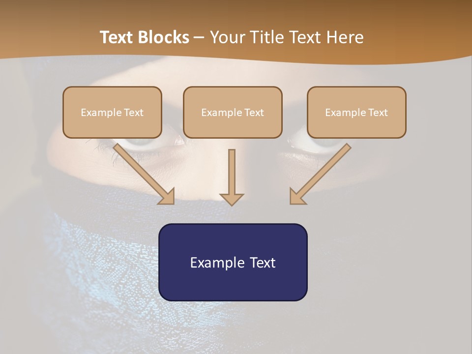 A Woman Wearing A Blue Veil With A Brown Background PowerPoint Template