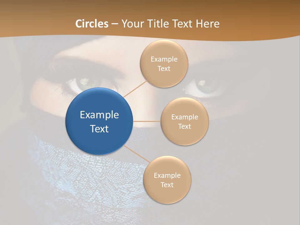 A Woman Wearing A Blue Veil With A Brown Background PowerPoint Template