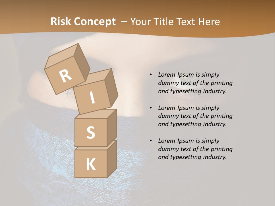 A Woman Wearing A Blue Veil With A Brown Background PowerPoint Template