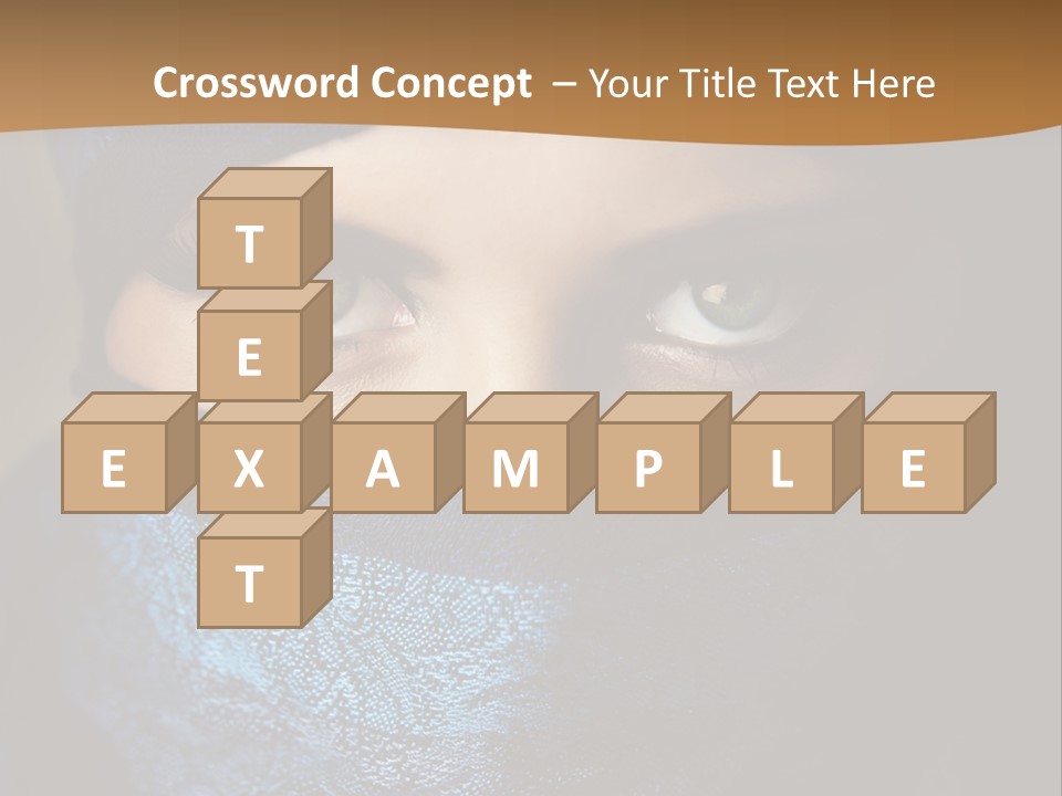 A Woman Wearing A Blue Veil With A Brown Background PowerPoint Template