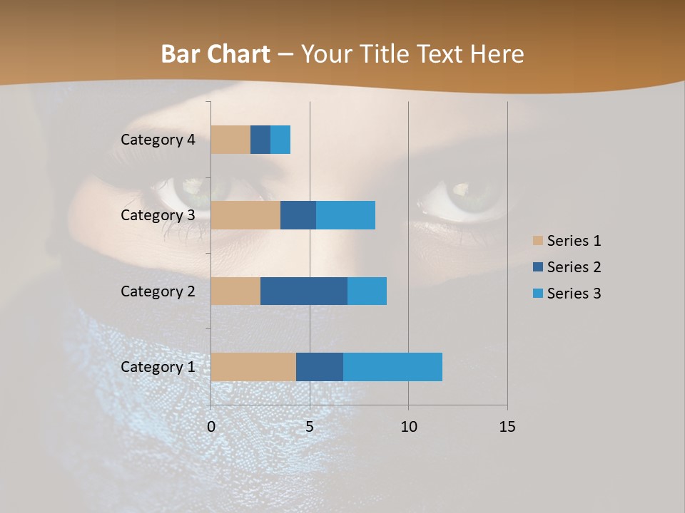 A Woman Wearing A Blue Veil With A Brown Background PowerPoint Template