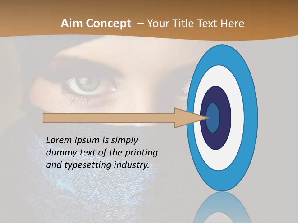 A Woman Wearing A Blue Veil With A Brown Background PowerPoint Template