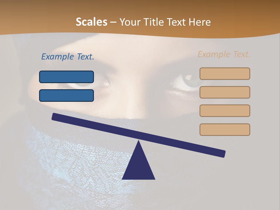 A Woman Wearing A Blue Veil With A Brown Background PowerPoint Template