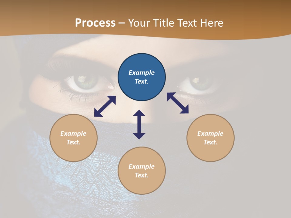 A Woman Wearing A Blue Veil With A Brown Background PowerPoint Template