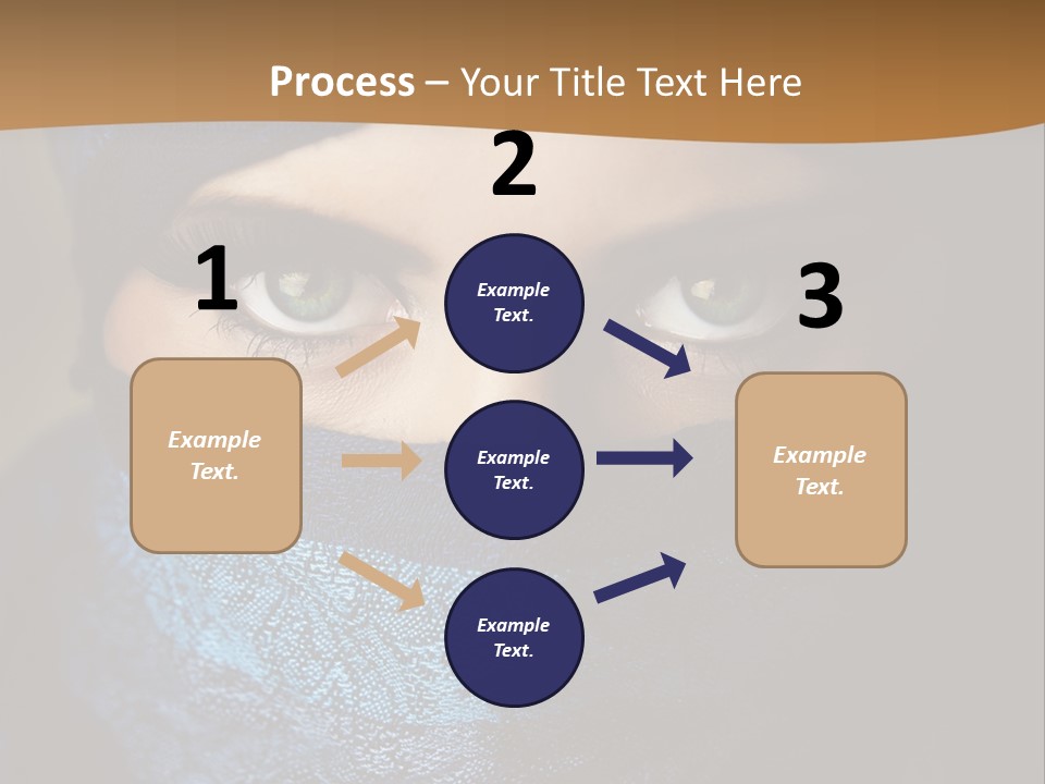 A Woman Wearing A Blue Veil With A Brown Background PowerPoint Template