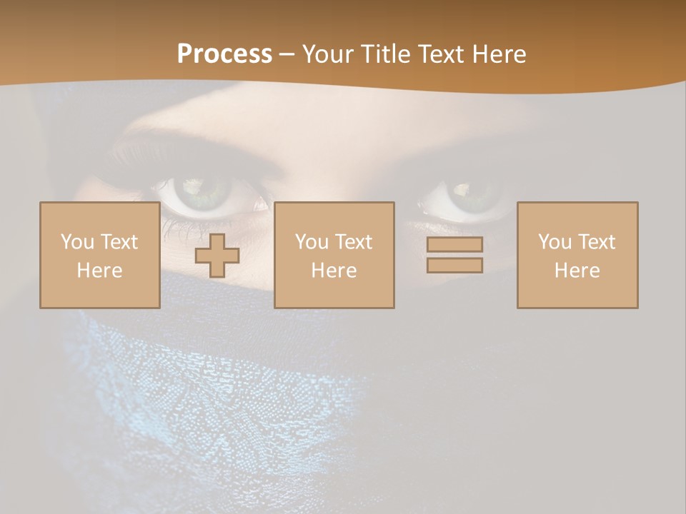 A Woman Wearing A Blue Veil With A Brown Background PowerPoint Template