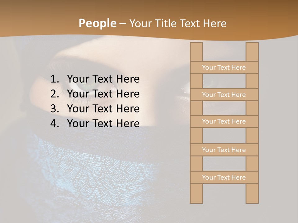 A Woman Wearing A Blue Veil With A Brown Background PowerPoint Template
