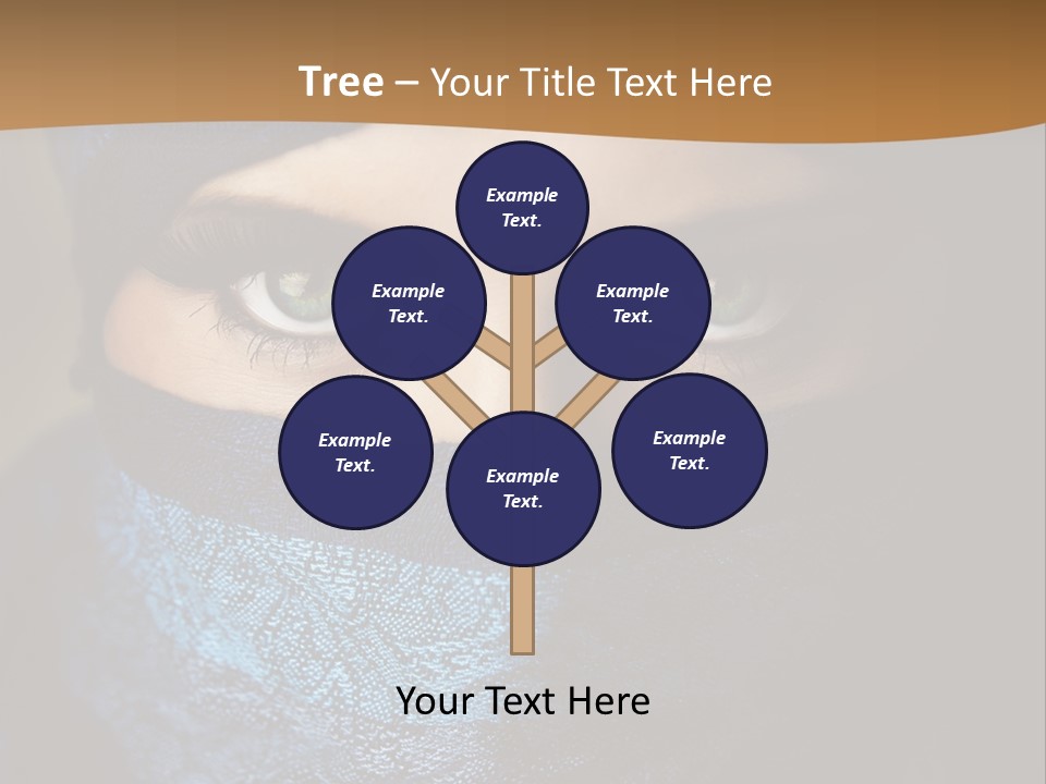 A Woman Wearing A Blue Veil With A Brown Background PowerPoint Template