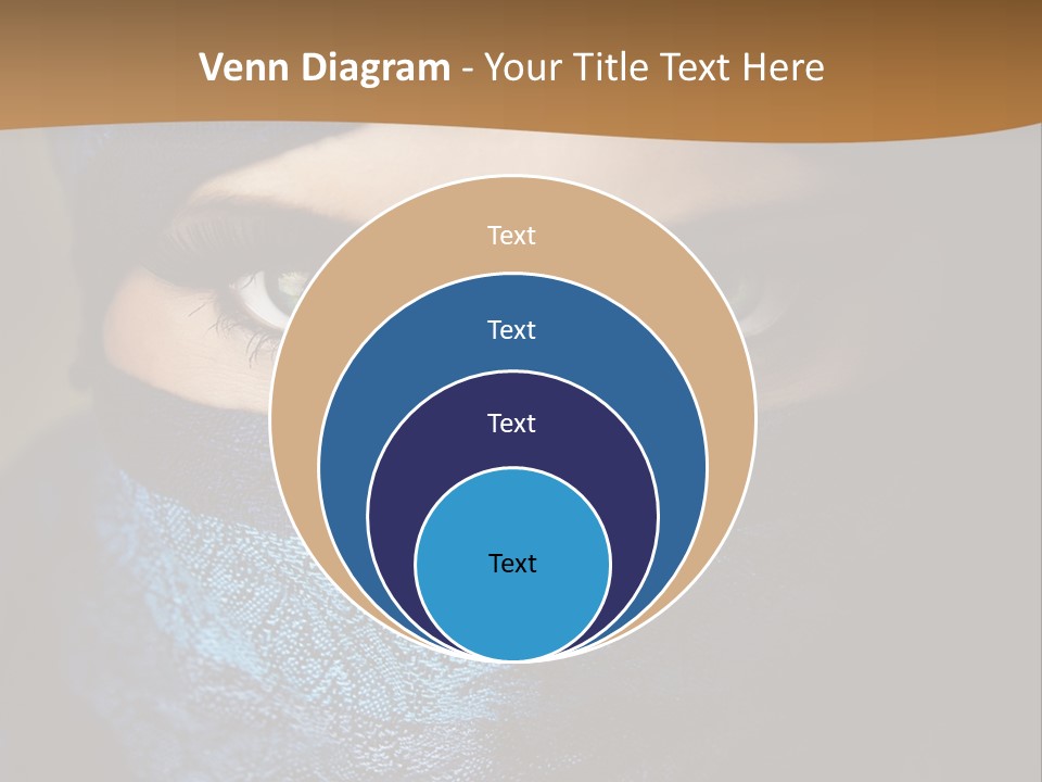 A Woman Wearing A Blue Veil With A Brown Background PowerPoint Template