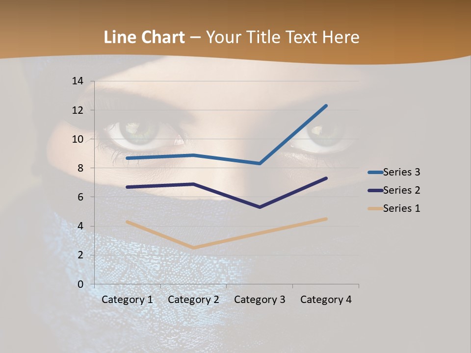 A Woman Wearing A Blue Veil With A Brown Background PowerPoint Template