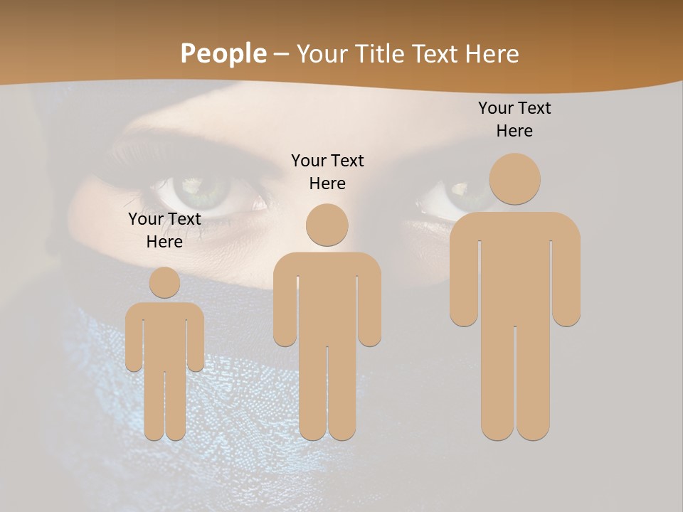 A Woman Wearing A Blue Veil With A Brown Background PowerPoint Template