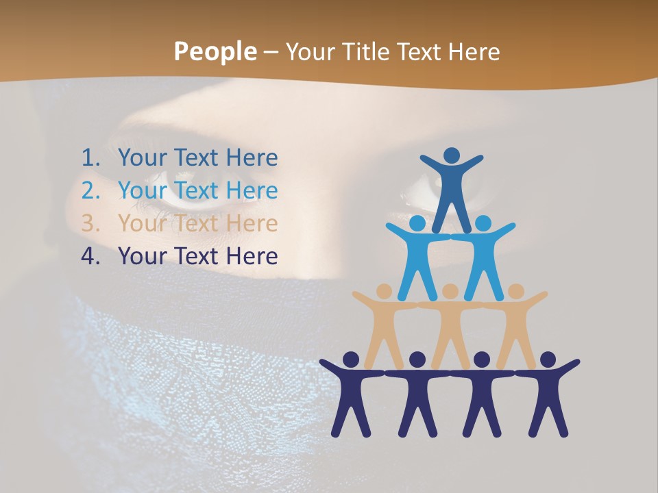 A Woman Wearing A Blue Veil With A Brown Background PowerPoint Template