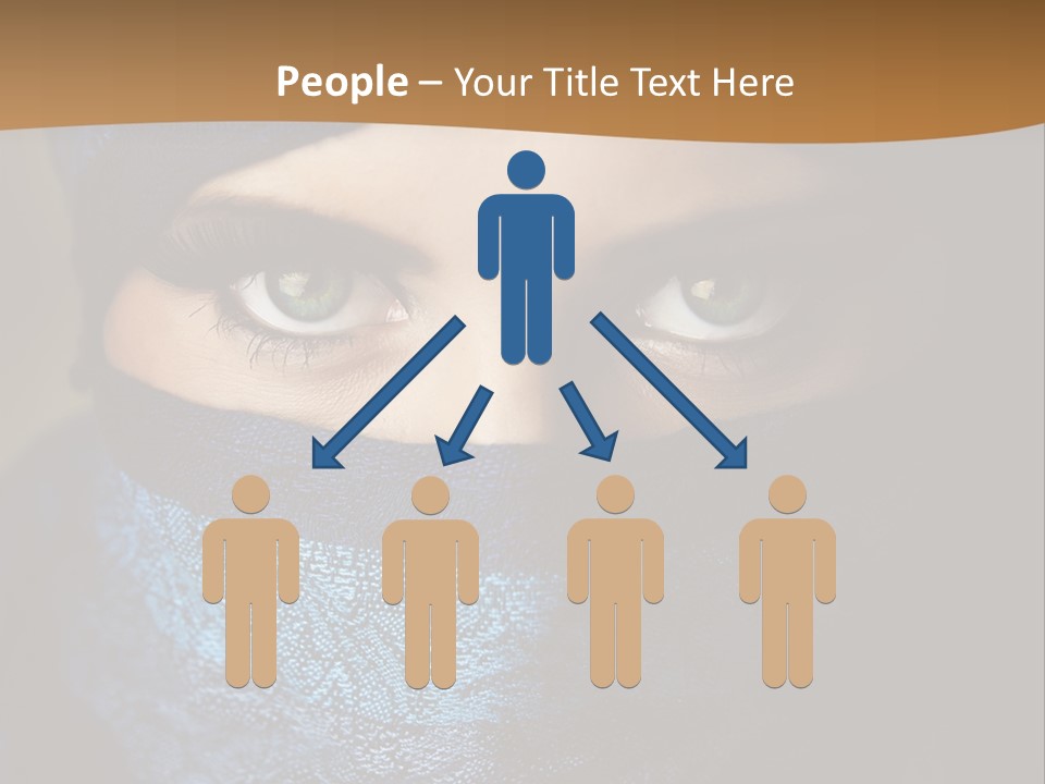 A Woman Wearing A Blue Veil With A Brown Background PowerPoint Template