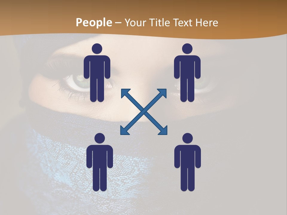 A Woman Wearing A Blue Veil With A Brown Background PowerPoint Template