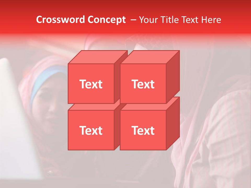 Three Women In Hijabs Look At A Laptop Screen PowerPoint Template