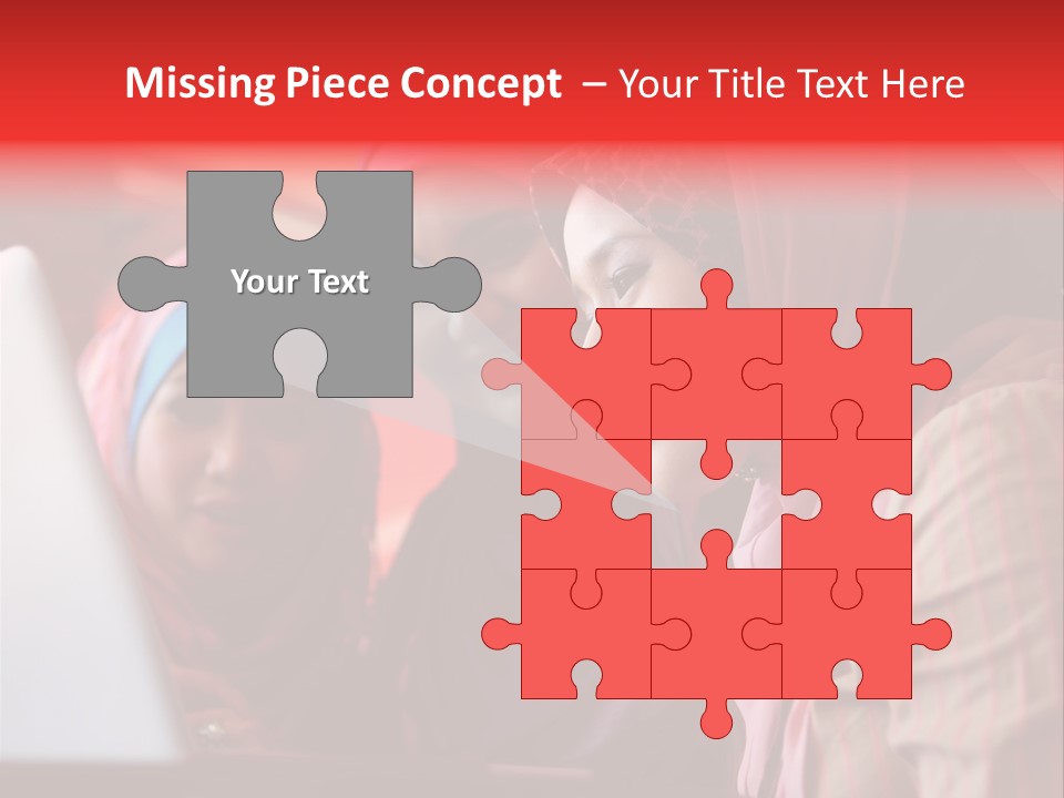 Three Women In Hijabs Look At A Laptop Screen PowerPoint Template