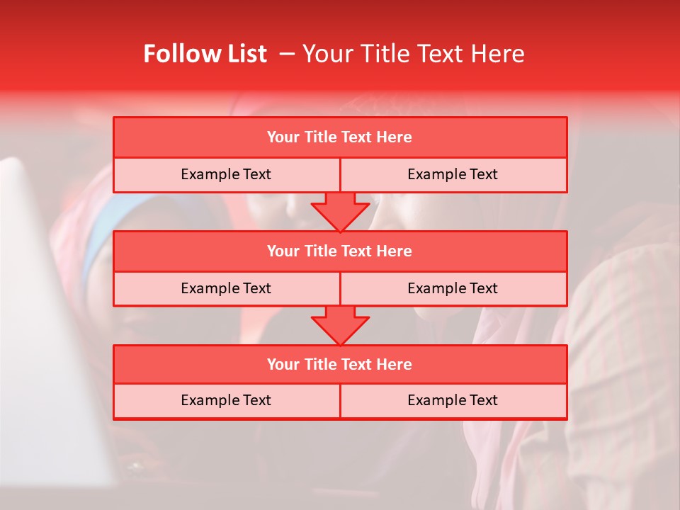 Three Women In Hijabs Look At A Laptop Screen PowerPoint Template