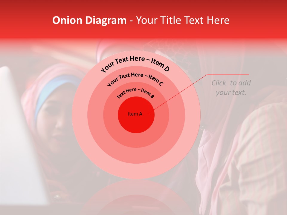 Three Women In Hijabs Look At A Laptop Screen PowerPoint Template