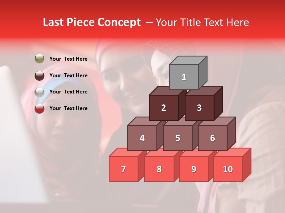 Three Women In Hijabs Look At A Laptop Screen PowerPoint Template