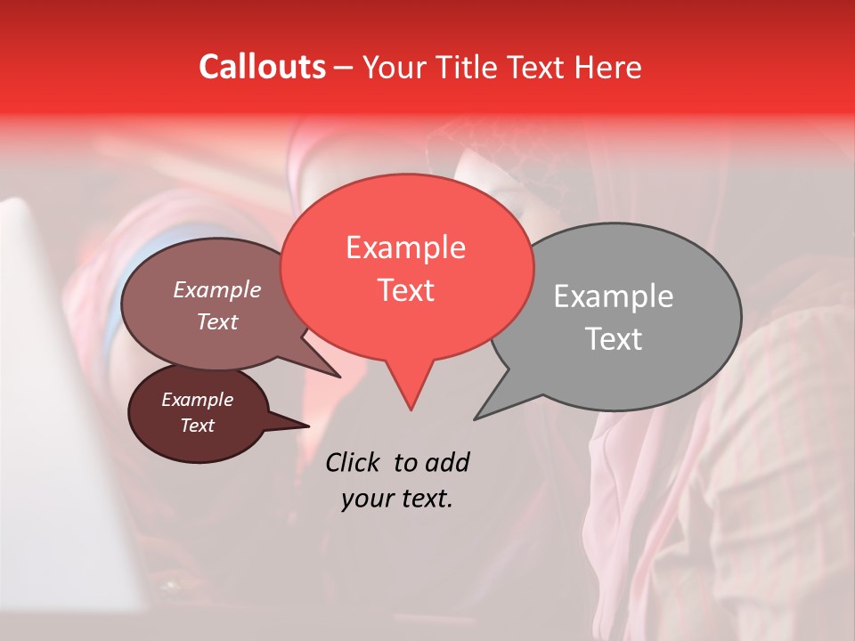 Three Women In Hijabs Look At A Laptop Screen PowerPoint Template