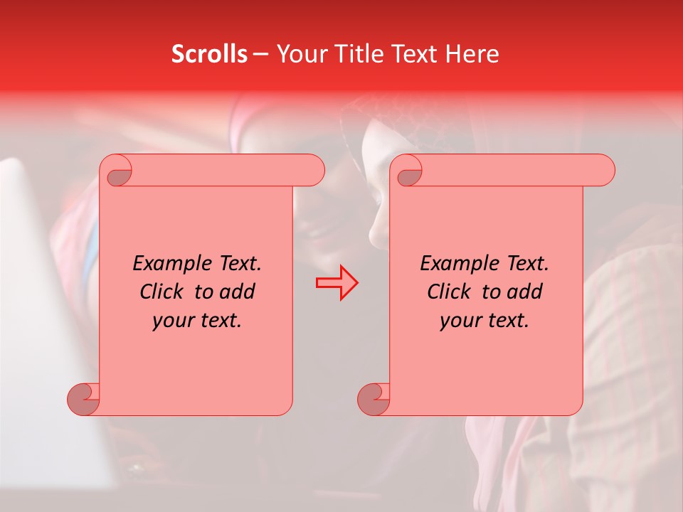 Three Women In Hijabs Look At A Laptop Screen PowerPoint Template
