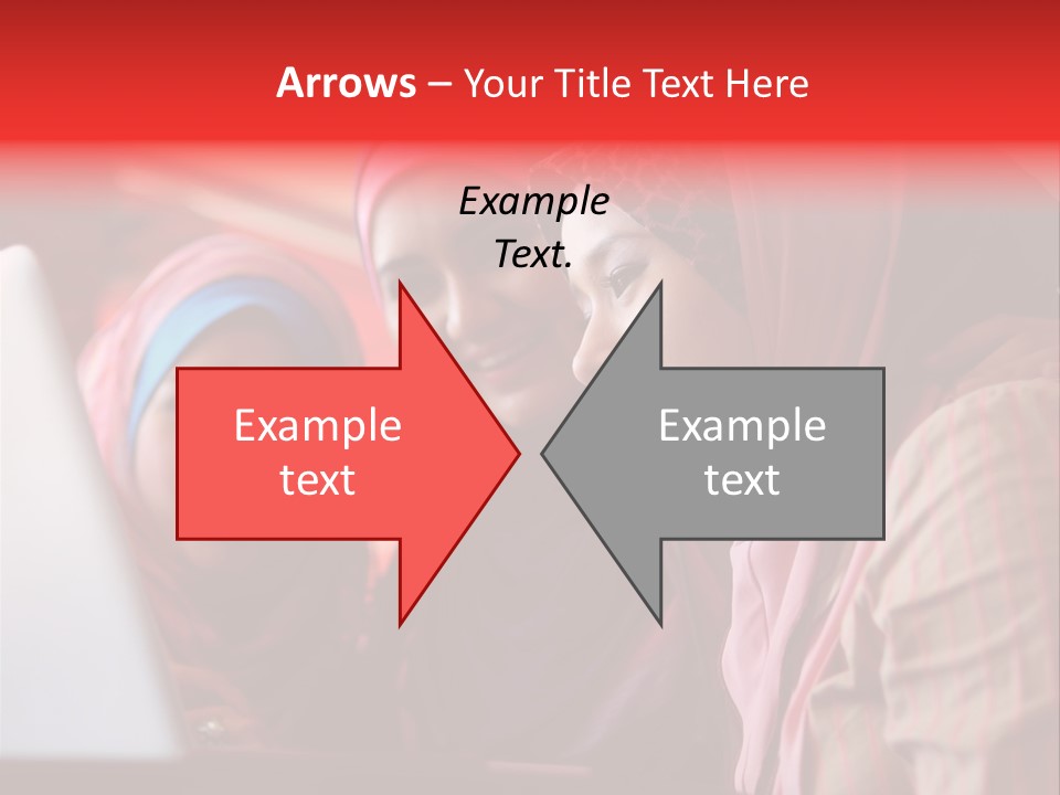 Three Women In Hijabs Look At A Laptop Screen PowerPoint Template
