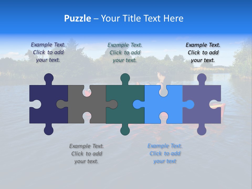 A Man In A Red Canoe On A River PowerPoint Template