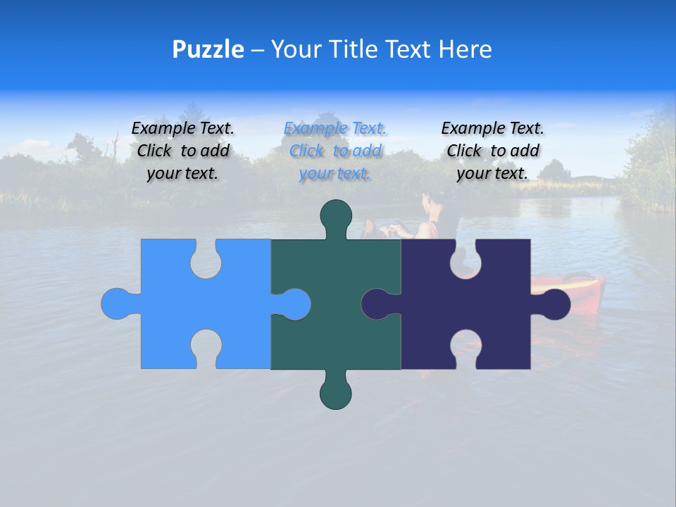 A Man In A Red Canoe On A River PowerPoint Template