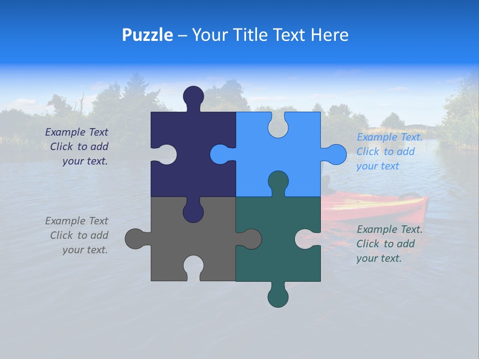 A Man In A Red Canoe On A River PowerPoint Template