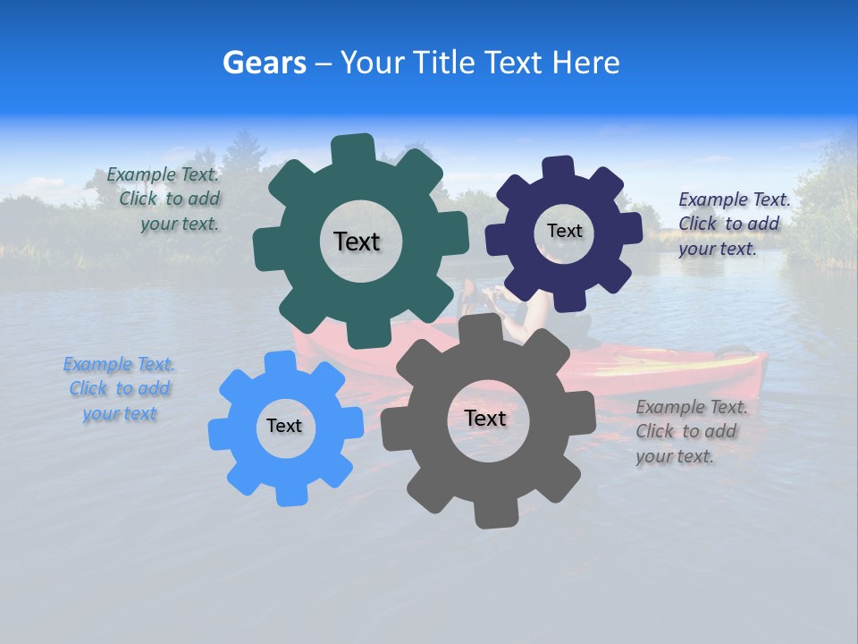 A Man In A Red Canoe On A River PowerPoint Template