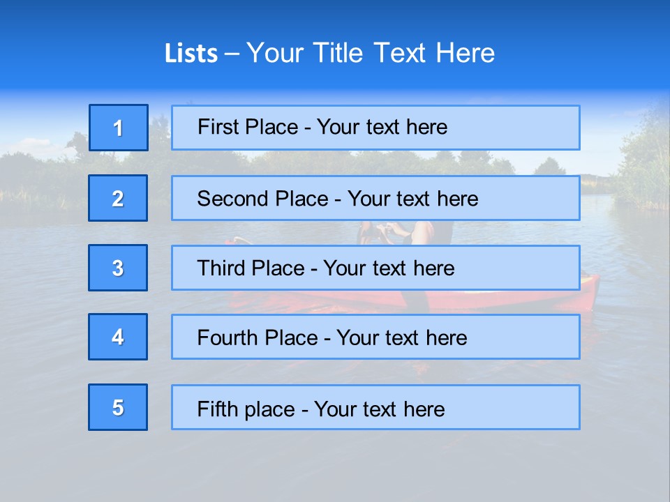 A Man In A Red Canoe On A River PowerPoint Template