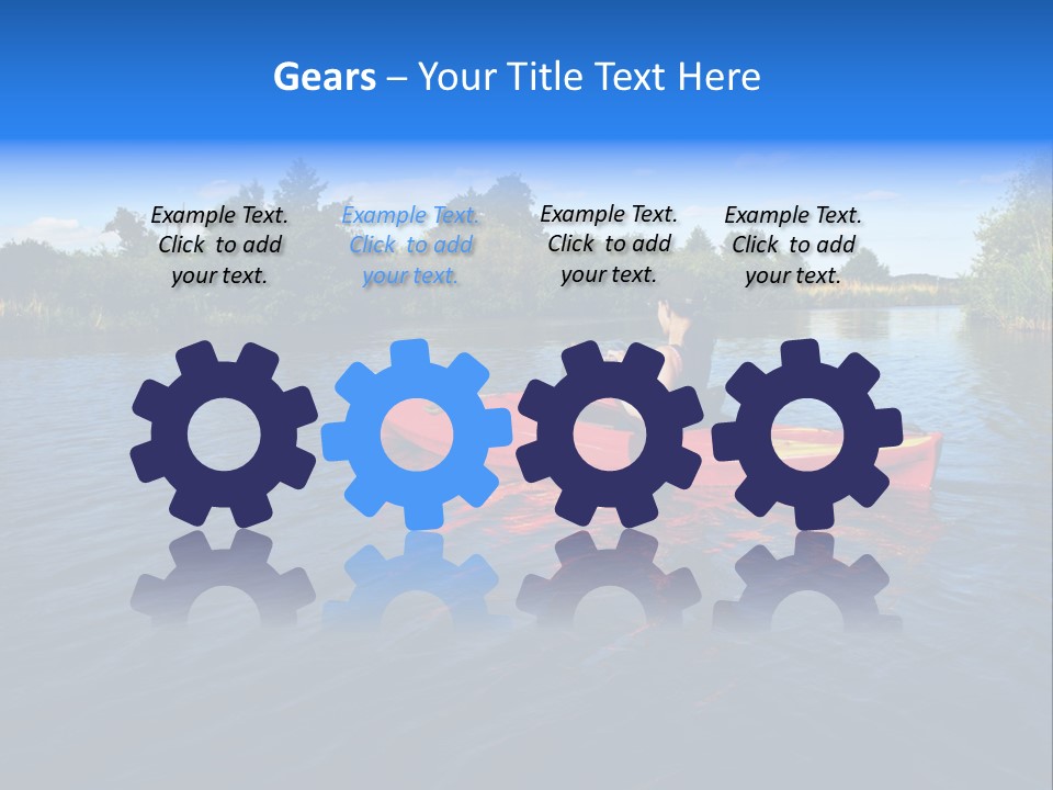 A Man In A Red Canoe On A River PowerPoint Template