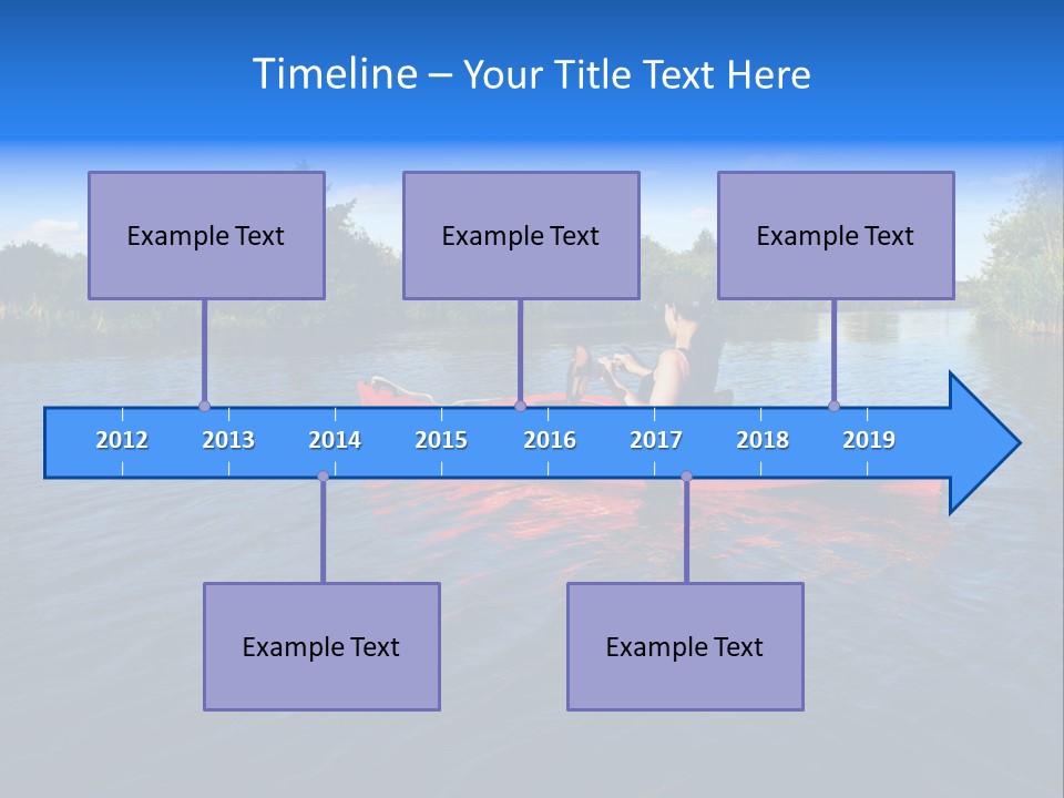 A Man In A Red Canoe On A River PowerPoint Template