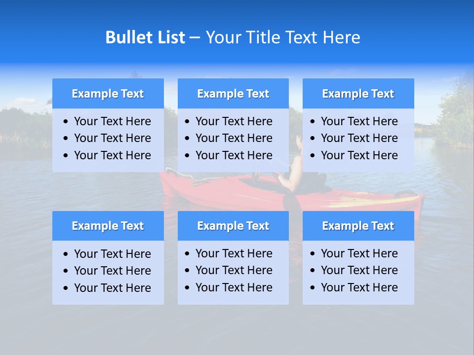 A Man In A Red Canoe On A River PowerPoint Template