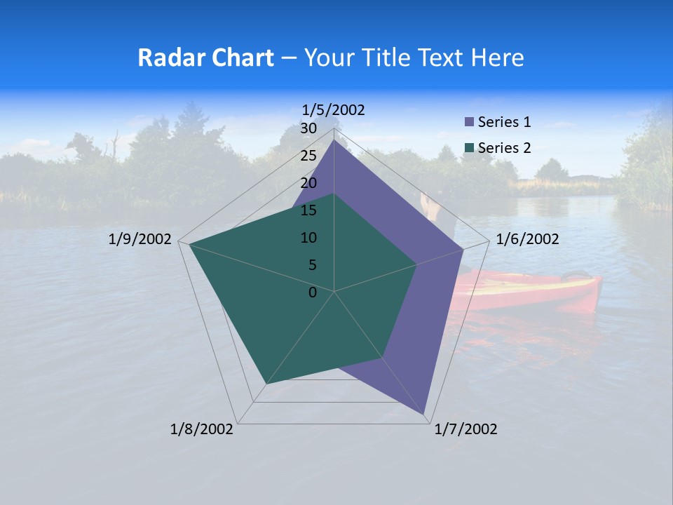 A Man In A Red Canoe On A River PowerPoint Template