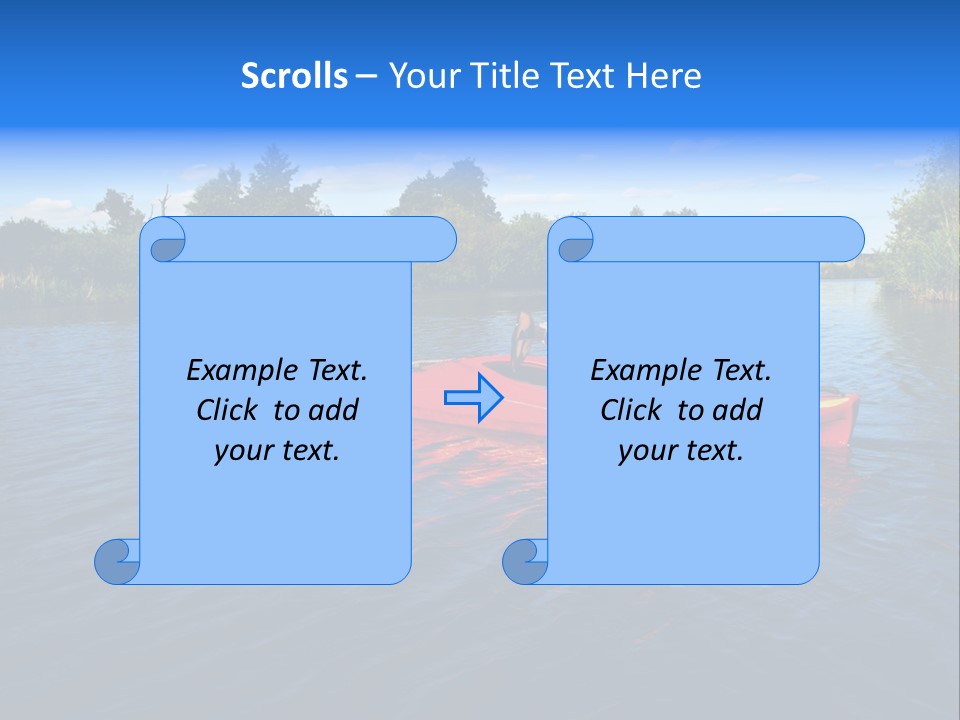 A Man In A Red Canoe On A River PowerPoint Template