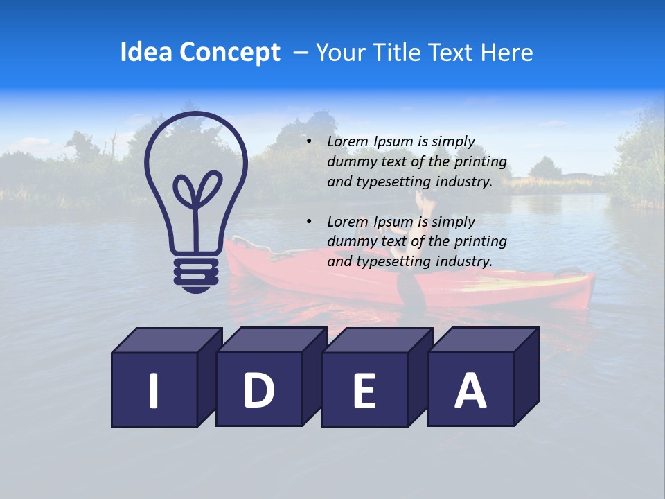 A Man In A Red Canoe On A River PowerPoint Template